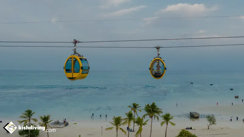تماشای اسکله تفریحی کیش از تله کابین میکامال
